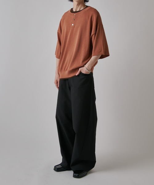 Lui's(ルイス)の「レイヤードヘンリーショートスリーブTシャツ(Tシャツ/カットソー・メンズ・ブラック/ブラウン/ネイビー・S/M)」の17枚目の写真