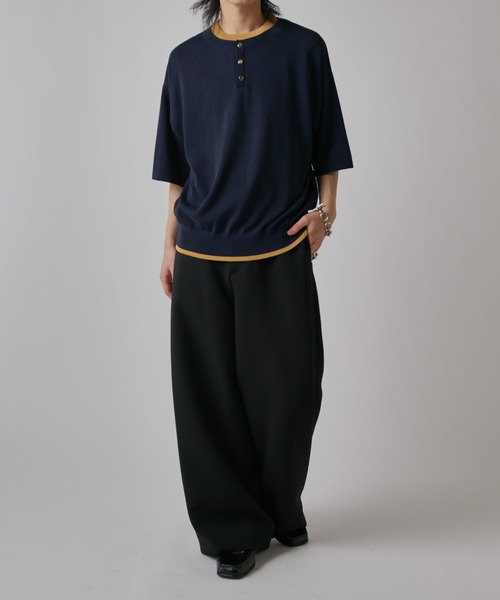 Lui's(ルイス)の「レイヤードヘンリーショートスリーブTシャツ(Tシャツ/カットソー・メンズ・ブラック/ブラウン/ネイビー・S/M)」の22枚目の写真