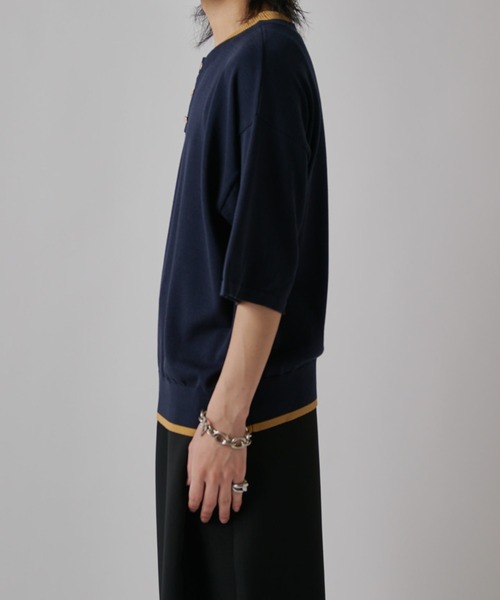 Lui's(ルイス)の「レイヤードヘンリーショートスリーブTシャツ(Tシャツ/カットソー・メンズ・ブラック/ブラウン/ネイビー・S/M)」の20枚目の写真
