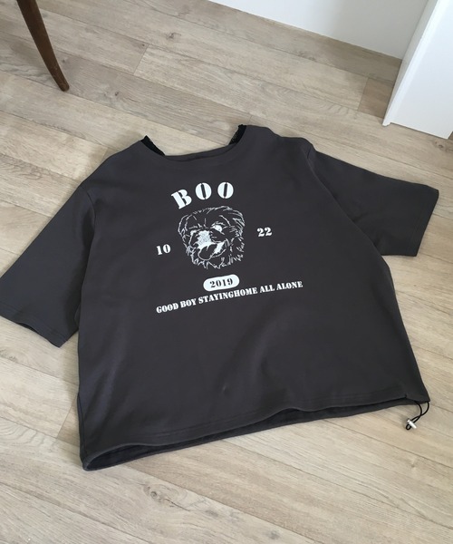 Arinomama(アリノママ)の「Arinomama ペキニーズプリント 裾ドロスト ワイド Tシャツ 180g 40s スムース 半袖(Tシャツ/カットソー・レディース・ホワイト/ブラック/チャコールグレー・FREE)」の18枚目の写真