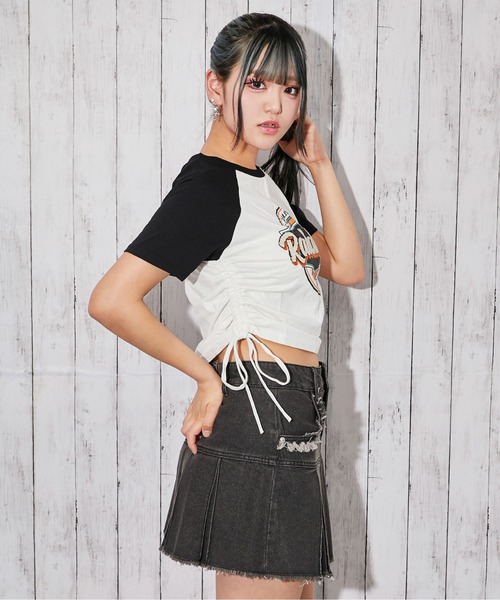 GORGE(ゴージ)の「《サイドドロスト・サガラロゴ刺繍》カットソー/Y2K/春夏/全4色(Tシャツ/カットソー・レディース・オフホワイト/カーキ/ボルドー/チャコール・F)」の9枚目の写真