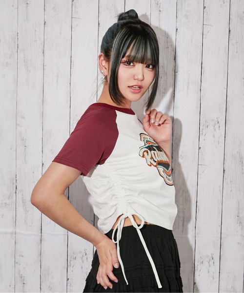 GORGE(ゴージ)の「《サイドドロスト・サガラロゴ刺繍》カットソー/Y2K/春夏/全4色(Tシャツ/カットソー・レディース・オフホワイト/カーキ/ボルドー/チャコール・F)」の5枚目の写真