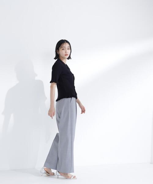 NATURAL BEAUTY BASIC(ナチュラルビューティーベーシック)の「フリルリブポケットカーディガン(カーディガン/ボレロ・レディース・レッド/ブラック/オフホワイト・フリ-)」の14枚目の写真