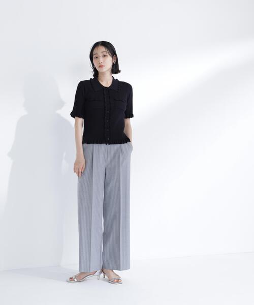 NATURAL BEAUTY BASIC(ナチュラルビューティーベーシック)の「フリルリブポケットカーディガン(カーディガン/ボレロ・レディース・レッド/ブラック/オフホワイト・フリ-)」の16枚目の写真