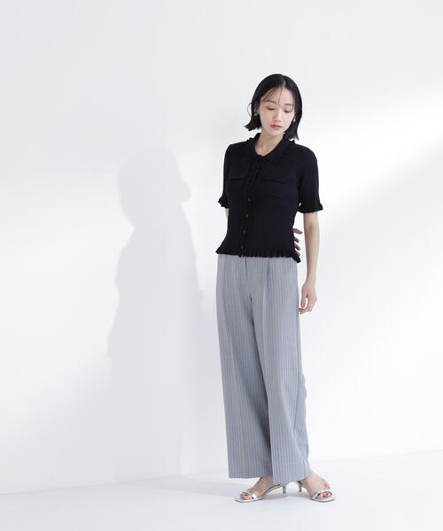 NATURAL BEAUTY BASIC(ナチュラルビューティーベーシック)の「フリルリブポケットカーディガン(カーディガン/ボレロ・レディース・レッド/ブラック/オフホワイト・フリ-)」の18枚目の写真