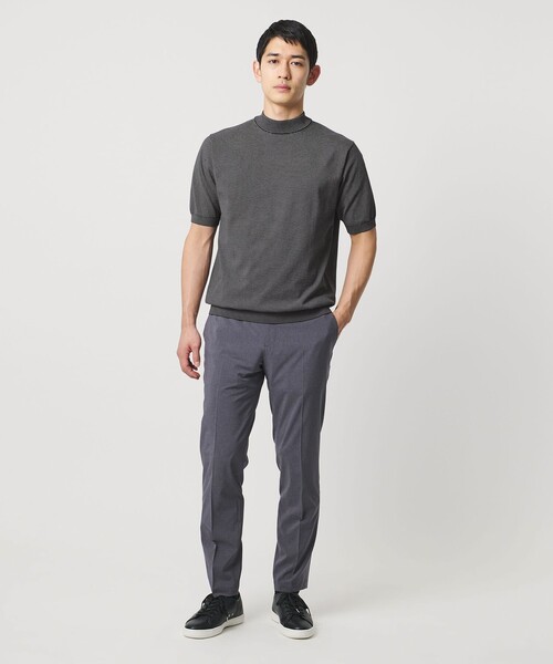 UNITED ARROWS(ユナイテッドアローズ)の「ショートスリーブ ボーダー モックネック ニットTシャツ UA COZY ウォッシャブル 抗菌防臭(Tシャツ/カットソー・メンズ・モカ/ダークグレー・XXL/M/XL/S/L)」の10枚目の写真