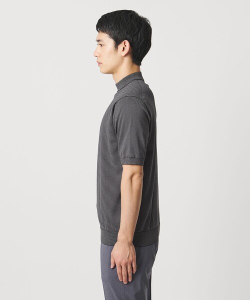 UNITED ARROWS(ユナイテッドアローズ)の「ショートスリーブ ボーダー モックネック ニットTシャツ UA COZY ウォッシャブル 抗菌防臭(Tシャツ/カットソー・メンズ・モカ/ダークグレー・XXL/M/XL/S/L)」の13枚目の写真