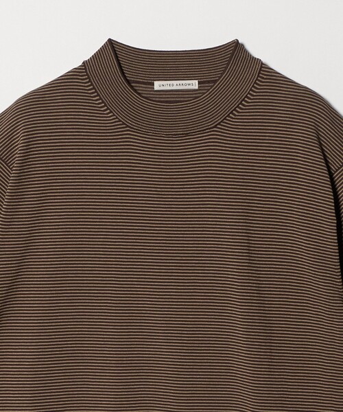 UNITED ARROWS(ユナイテッドアローズ)の「ショートスリーブ ボーダー モックネック ニットTシャツ UA COZY ウォッシャブル 抗菌防臭(Tシャツ/カットソー・メンズ・モカ/ダークグレー・XXL/M/XL/S/L)」の17枚目の写真