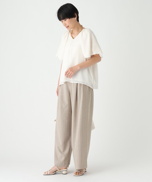 Elura（エルーラ）の「ピンストライプワイドパンツ/689405（その他パンツ・レディース・ベージュ/グレー・SMALL/MEDIUM）」の10枚目の写真