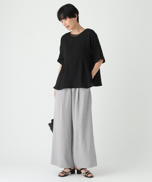 Elura（エルーラ）の「ピンストライプワイドパンツ/689405（その他パンツ・レディース・ベージュ/グレー・SMALL/MEDIUM）」の3枚目の写真