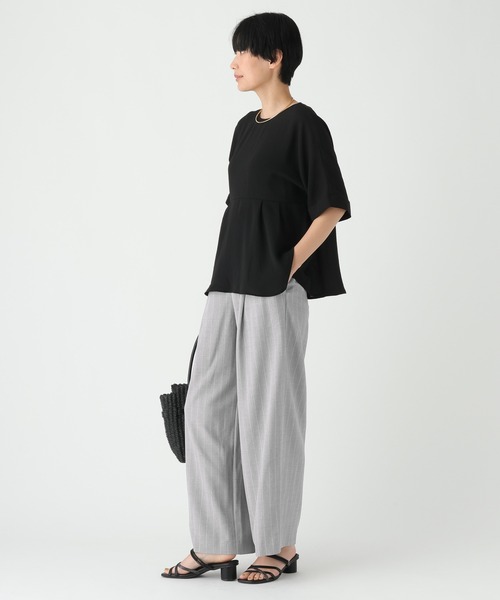 Elura（エルーラ）の「ピンストライプワイドパンツ/689405（その他パンツ・レディース・ベージュ/グレー・SMALL/MEDIUM）」の4枚目の写真