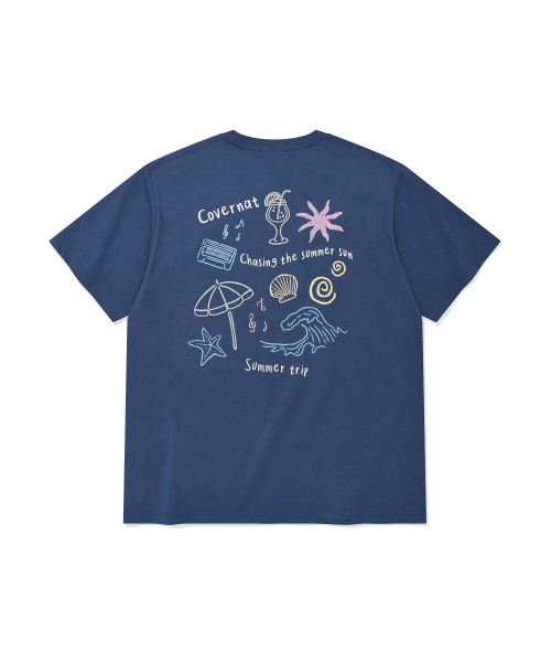 COVERNAT WOMAN（カバーナットウーマン）の「ウーマンオーバーサイズサマー旅行グラフィックTシャツダークブルー（Tシャツ/カットソー・レディース・その他・WS/WM）」の3枚目の写真