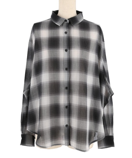 coca(coca)(コカ)の「シアーチェックシャツ(シャツ/ブラウス・レディース・ブラウン/ブラック・M/S/L)」の19枚目の写真