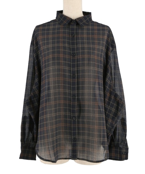 coca(coca)(コカ)の「シアーチェックシャツ(シャツ/ブラウス・レディース・ブラウン/ブラック・M/S/L)」の20枚目の写真