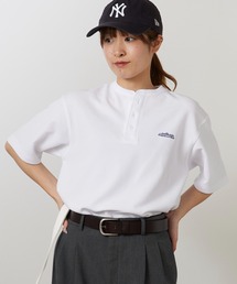 THOUSAND MILE/サウザンドマイル ヘンリーネックワッフルTシャツ ロゴ刺繍 半袖Tシャツ 秋 秋服 2026年秋冬