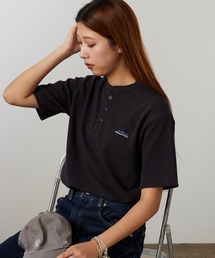 THOUSAND MILE/サウザンドマイル ヘンリーネックワッフルTシャツ ロゴ刺繍 半袖Tシャツ 秋 秋服 2026年秋冬