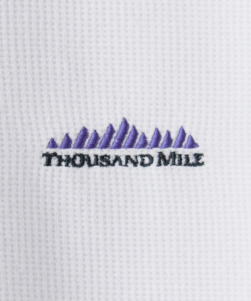 THOUSAND MILE(サウザンドマイル)の「THOUSAND MILE/サウザンドマイル ヘンリーネックワッフルTシャツ ロゴ刺繍 半袖Tシャツ 秋 秋服 2026年秋冬(Tシャツ/カットソー・レディース・ホワイト/ブラック・XS)」の8枚目の写真