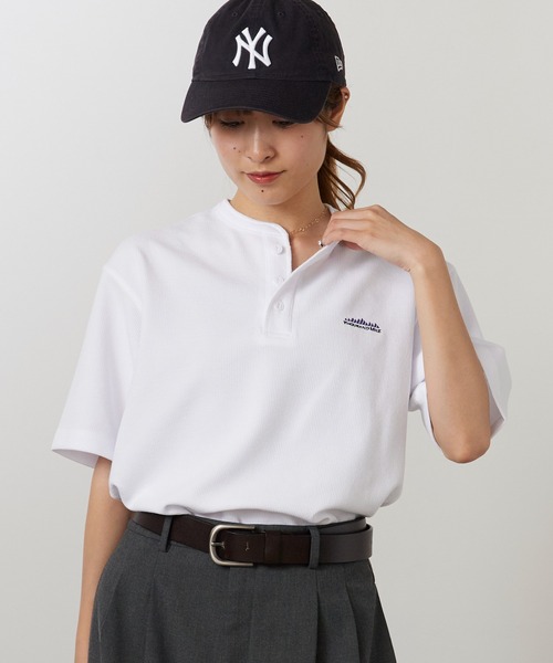 THOUSAND MILE(サウザンドマイル)の「THOUSAND MILE/サウザンドマイル ヘンリーネックワッフルTシャツ ロゴ刺繍 半袖Tシャツ 秋 秋服 2026年秋冬(Tシャツ/カットソー・レディース・ホワイト/ブラック・XS)」の11枚目の写真