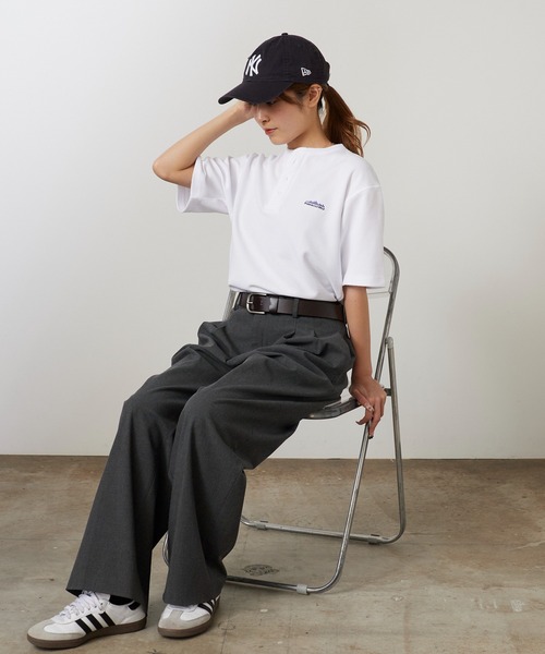 THOUSAND MILE(サウザンドマイル)の「THOUSAND MILE/サウザンドマイル ヘンリーネックワッフルTシャツ ロゴ刺繍 半袖Tシャツ 秋 秋服 2026年秋冬(Tシャツ/カットソー・レディース・ホワイト/ブラック・XS)」の15枚目の写真