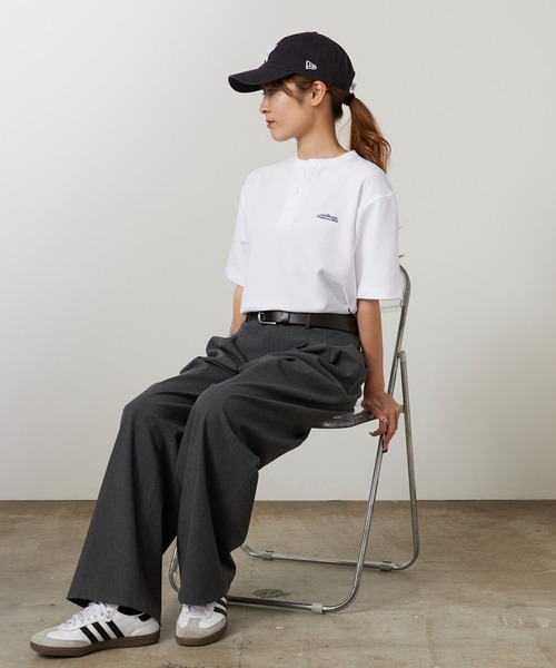 THOUSAND MILE(サウザンドマイル)の「THOUSAND MILE/サウザンドマイル ヘンリーネックワッフルTシャツ ロゴ刺繍 半袖Tシャツ 秋 秋服 2026年秋冬(Tシャツ/カットソー・レディース・ホワイト/ブラック・XS)」の16枚目の写真
