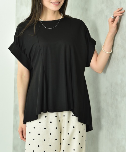INTERPLANET(インタープラネット)の「【接触冷感】フレアーシルエットカットソー(Tシャツ/カットソー・レディース・ブラック/グレイッシュベージュ/ブルー・FREE)」の18枚目の写真