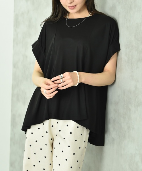 INTERPLANET(インタープラネット)の「【接触冷感】フレアーシルエットカットソー(Tシャツ/カットソー・レディース・ブラック/グレイッシュベージュ/ブルー・FREE)」の19枚目の写真