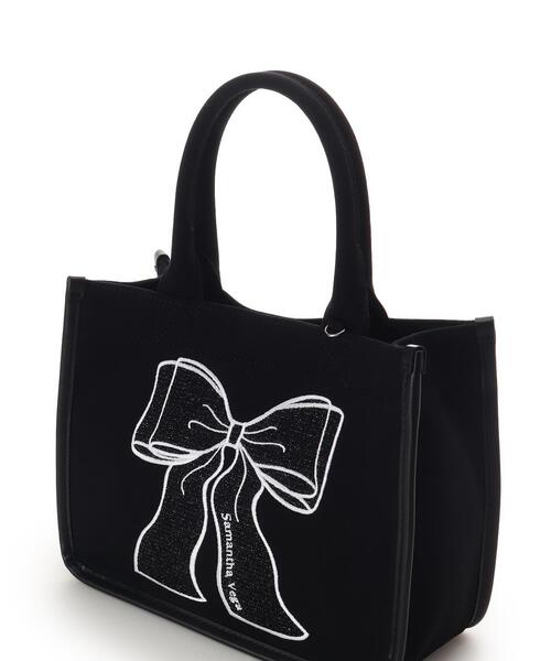 SAMANTHAVEGA(サマンサベガ)の「リボン刺繍ハンドバッグ(ハンドバッグ・レディース・ホワイト/ピンク/ブラック・FREE)」の5枚目の写真