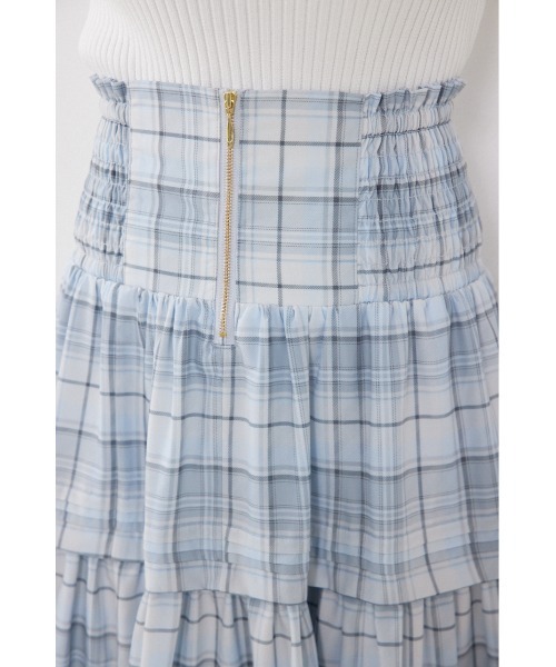 rienda（リエンダ）の「ウエストシャーリングタックデザインフレアスカート　春服　夏服（スカート・レディース・ブルー系その他/マルチ/イエロー系その他/ブラック・FREE）」の9枚目の写真