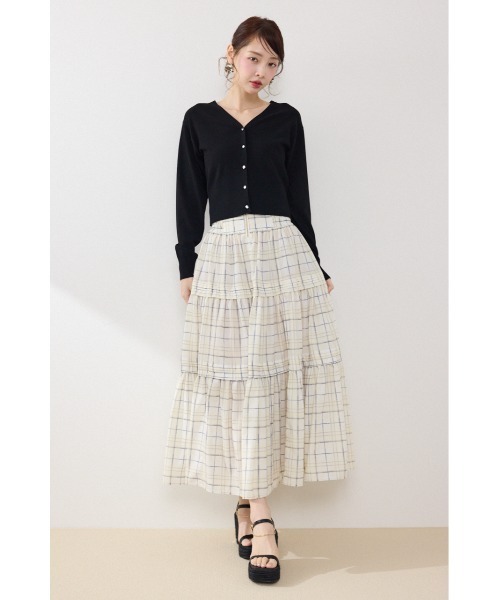 rienda（リエンダ）の「ウエストシャーリングタックデザインフレアスカート　春服　夏服（スカート・レディース・ブルー系その他/マルチ/イエロー系その他/ブラック・FREE）」の11枚目の写真