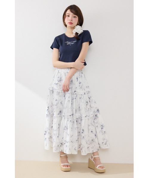 rienda（リエンダ）の「ウエストシャーリングタックデザインフレアスカート　春服　夏服（スカート・レディース・ブルー系その他/マルチ/イエロー系その他/ブラック・FREE）」の19枚目の写真