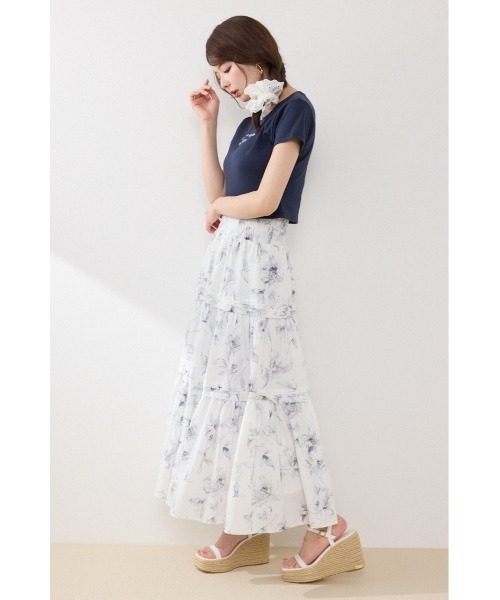 rienda（リエンダ）の「ウエストシャーリングタックデザインフレアスカート　春服　夏服（スカート・レディース・ブルー系その他/マルチ/イエロー系その他/ブラック・FREE）」の20枚目の写真