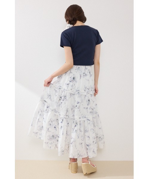 rienda（リエンダ）の「ウエストシャーリングタックデザインフレアスカート　春服　夏服（スカート・レディース・ブルー系その他/マルチ/イエロー系その他/ブラック・FREE）」の21枚目の写真
