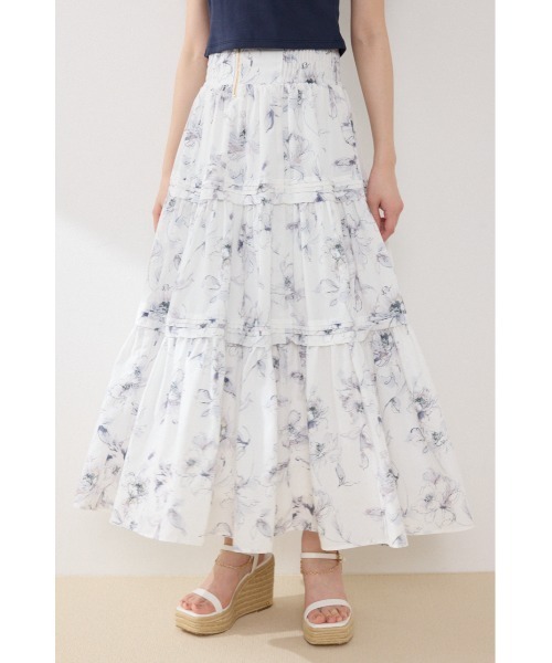 rienda（リエンダ）の「ウエストシャーリングタックデザインフレアスカート　春服　夏服（スカート・レディース・ブルー系その他/マルチ/イエロー系その他/ブラック・FREE）」の22枚目の写真