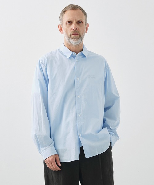 aton エイトン 長袖シャツ サイズ2 サックスブルー ATON / エイトン】SHRINK COTTON LAWN OVERSIZED SHIRT（シャツ