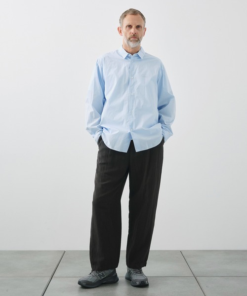 ATON / エイトン】SHRINK COTTON LAWN OVERSIZED SHIRT（シャツ