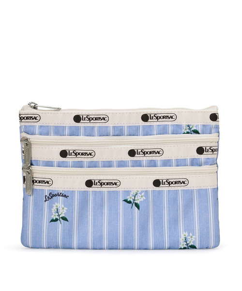 3ZIP COSMETIC ジャスミンストライプ（ポーチ）｜LeSportsac