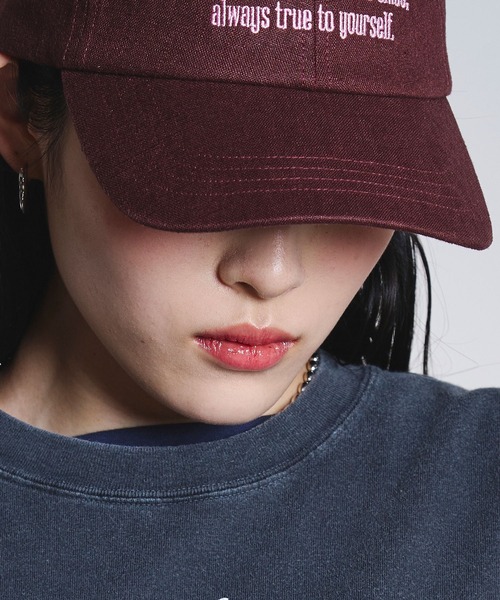 ROSE BUD（ローズバッド）の「(CREOLME)EMBROIDERY CAP（キャップ・レディース・バーガンディー/ピンク・ONE SIZE）」の9枚目の写真