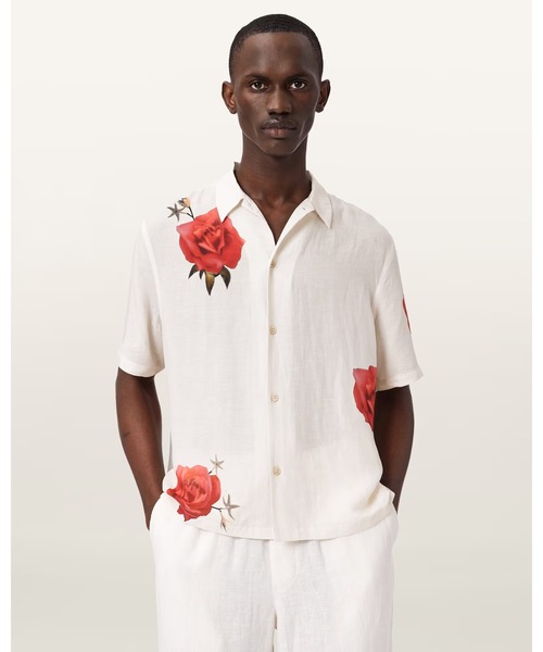 ALLSAINTS(オールセインツ)の「FLEUR FAZED BOXY SHORT SLEEVE SHIRT | FLEUR FAZED ボクシー 半袖 シャツ(シャツ/ブラウス・メンズ・ホワイト系その他・XS/S)」の1枚目の写真