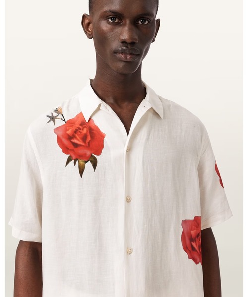 ALLSAINTS(オールセインツ)の「FLEUR FAZED BOXY SHORT SLEEVE SHIRT | FLEUR FAZED ボクシー 半袖 シャツ(シャツ/ブラウス・メンズ・ホワイト系その他・XS/S)」の2枚目の写真