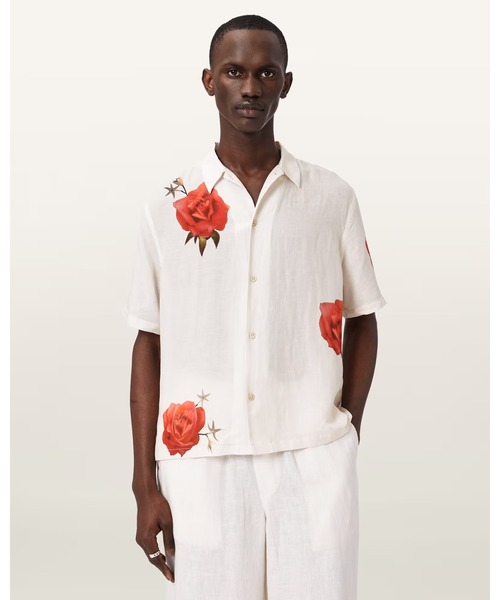 ALLSAINTS(オールセインツ)の「FLEUR FAZED BOXY SHORT SLEEVE SHIRT | FLEUR FAZED ボクシー 半袖 シャツ(シャツ/ブラウス・メンズ・ホワイト系その他・XS/S)」の4枚目の写真