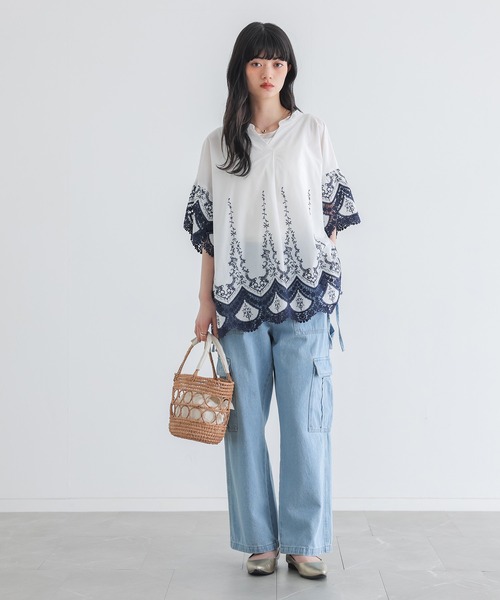 somari imagination(ソマリ イマジネーション)の「『配色刺繍ブラウス』(シャツ/ブラウス・レディース・オフホワイト・FREE)」の6枚目の写真