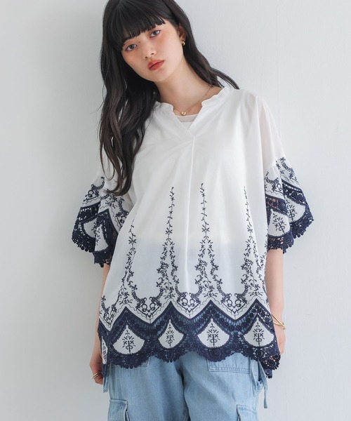 somari imagination(ソマリ イマジネーション)の「『配色刺繍ブラウス』(シャツ/ブラウス・レディース・オフホワイト・FREE)」の8枚目の写真