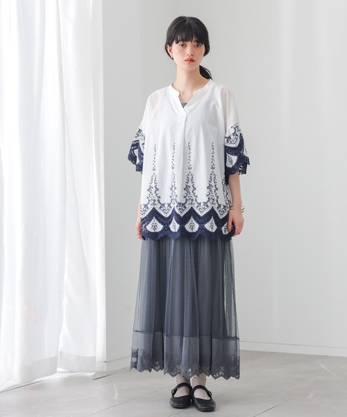 somari imagination(ソマリ イマジネーション)の「『配色刺繍ブラウス』(シャツ/ブラウス・レディース・オフホワイト・FREE)」の9枚目の写真