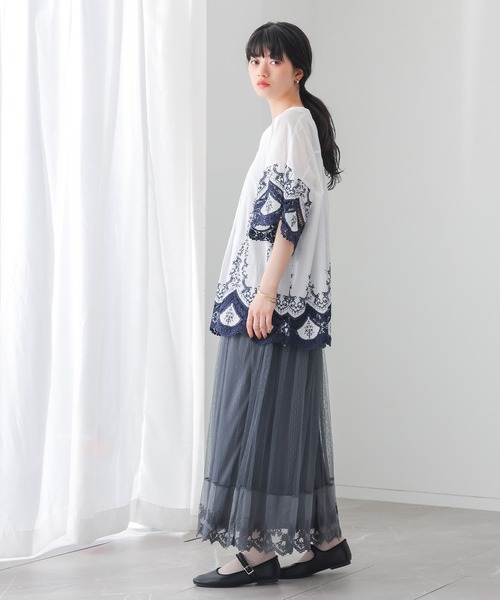 somari imagination(ソマリ イマジネーション)の「『配色刺繍ブラウス』(シャツ/ブラウス・レディース・オフホワイト・FREE)」の10枚目の写真