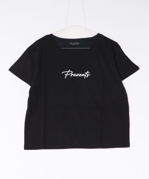 RCD(アールシーディー)の「オーバーサイズシルエットショート丈ロゴプリントTシャツ(Tシャツ/カットソー・レディース・ブラック系6/ホワイト系2/ブラック系1/ホワイト系5/ブラック系4・L/M)」の4枚目の写真