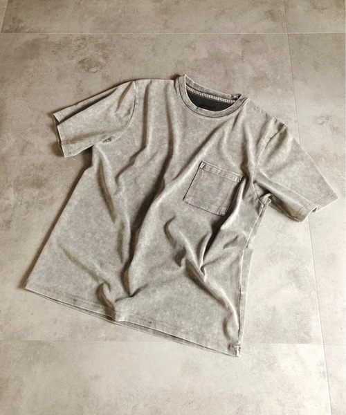 MMMM(エムエムエムエム)の「MMMM/ ライトニットデニム/ポケットTEE(Tシャツ/カットソー・メンズ・グレー/ブルー/ライトブルー/ライトグレー・MEDIUM/LARGE/X-LARGE)」の2枚目の写真