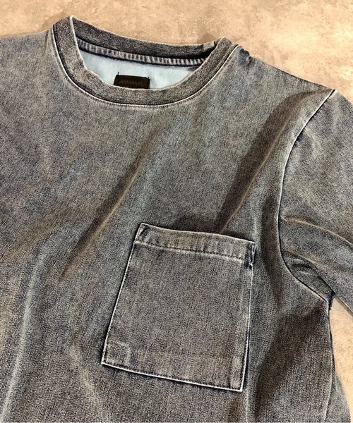 MMMM(エムエムエムエム)の「MMMM/ ライトニットデニム/ポケットTEE(Tシャツ/カットソー・メンズ・グレー/ブルー/ライトブルー/ライトグレー・MEDIUM/LARGE/X-LARGE)」の11枚目の写真