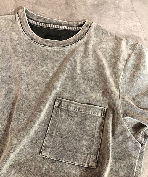 MMMM(エムエムエムエム)の「MMMM/ ライトニットデニム/ポケットTEE(Tシャツ/カットソー・メンズ・グレー/ブルー/ライトブルー/ライトグレー・MEDIUM/LARGE/X-LARGE)」の7枚目の写真