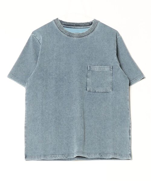 MMMM(エムエムエムエム)の「MMMM/ ライトニットデニム/ポケットTEE(Tシャツ/カットソー・メンズ・グレー/ブルー/ライトブルー/ライトグレー・MEDIUM/LARGE/X-LARGE)」の16枚目の写真