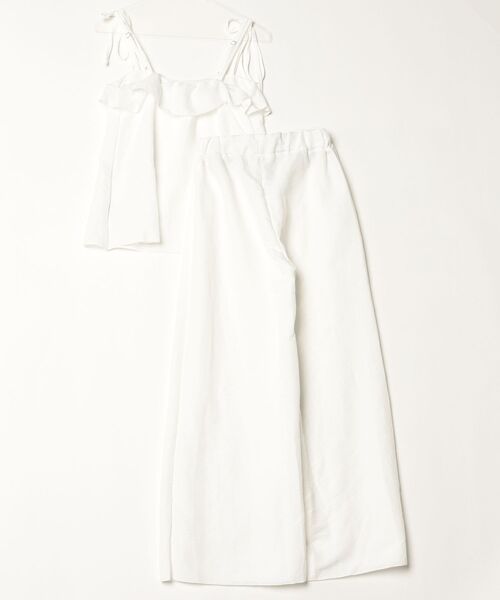 YUGA(ユーガ)の「YUGA_YGMC Korean-style Frilled camisole top + Easy wide-leg pants(つなぎ/オールインワン・レディース・ホワイト・M/L)」の2枚目の写真